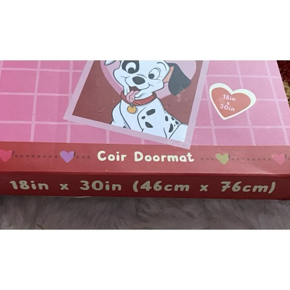 Disney 101 Dalmatians Coir Door Mat Outdoor Valentines Love Hearts 18 X 30” NEW‎